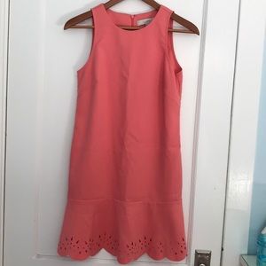 LOFT drop-waist eyelet dress with scalloped trim